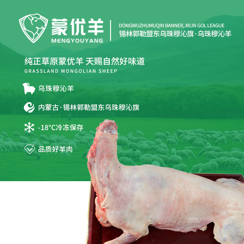 蒙优羊羔羊无尾白条源头工厂内蒙古锡林郭勒精品全羊散养乌珠穆沁羔羊6月龄生态放养纯正好肉零膻肉质紧实口感鲜嫩